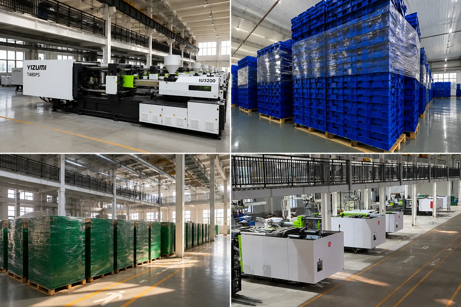 Plastic products manufacturing equipment and warehouse storage