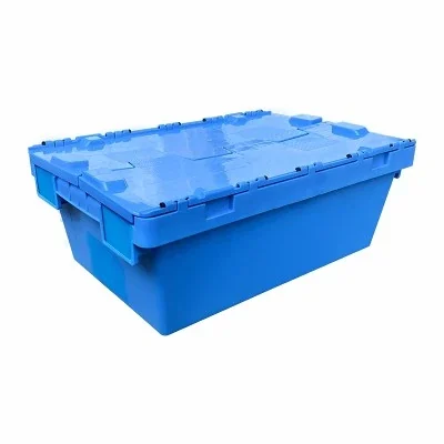 Stack and nest plastic containers for warehouse and distribution