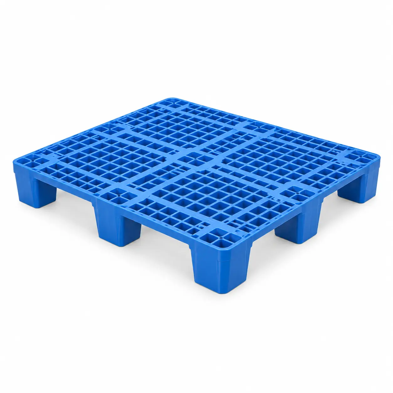 Blue nine-leg grid plastic pallet for warehouse and logistics use