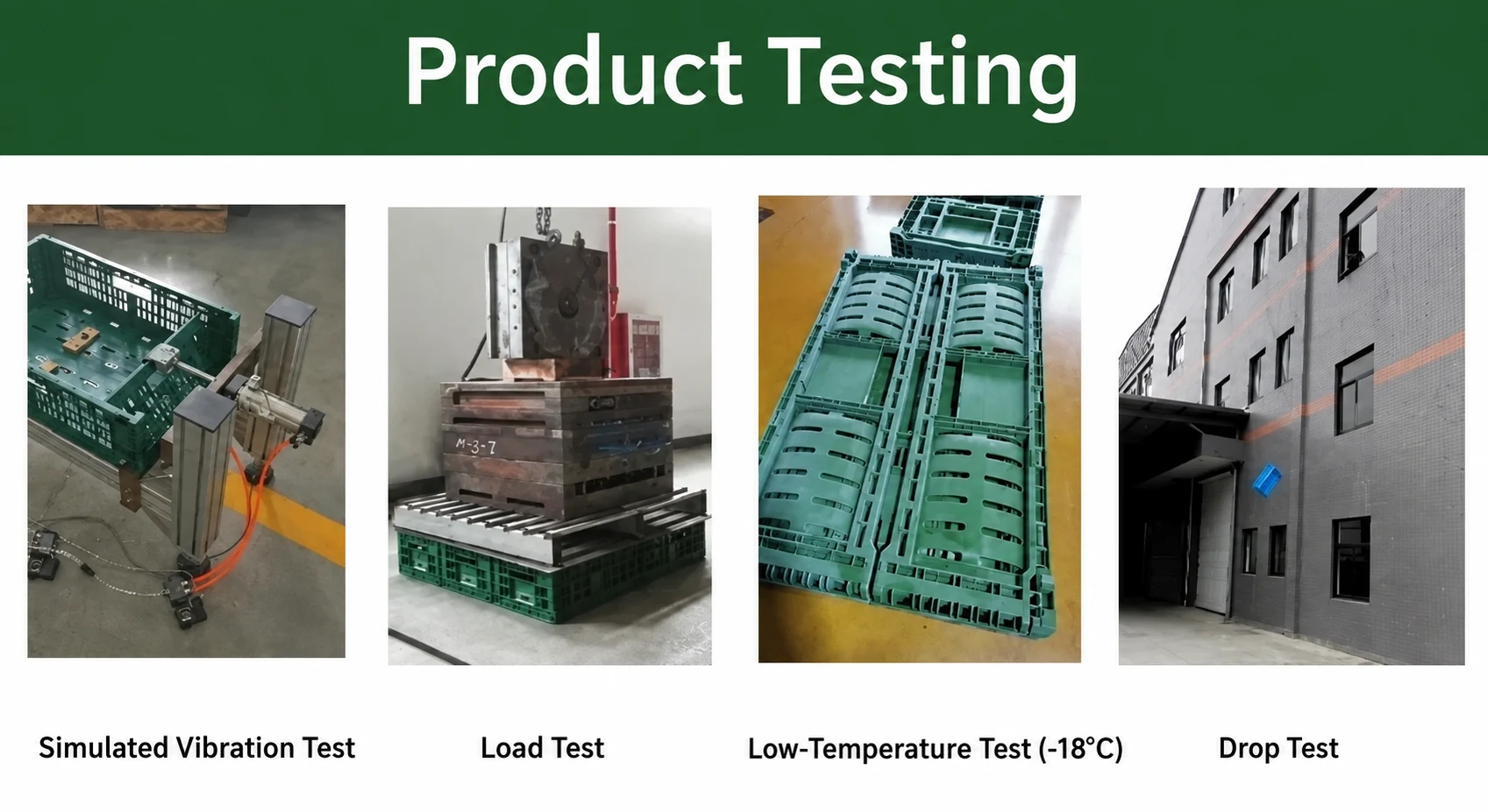 collapsible-plastic-crate-quality-tests-corrected Vibration, load, low-temperature and drop testing of collapsible plastic crates