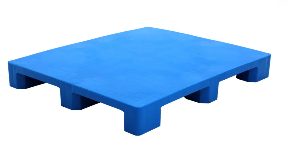 nine-leg-flat-pallet-render Blue nine-leg flat deck plastic pallet