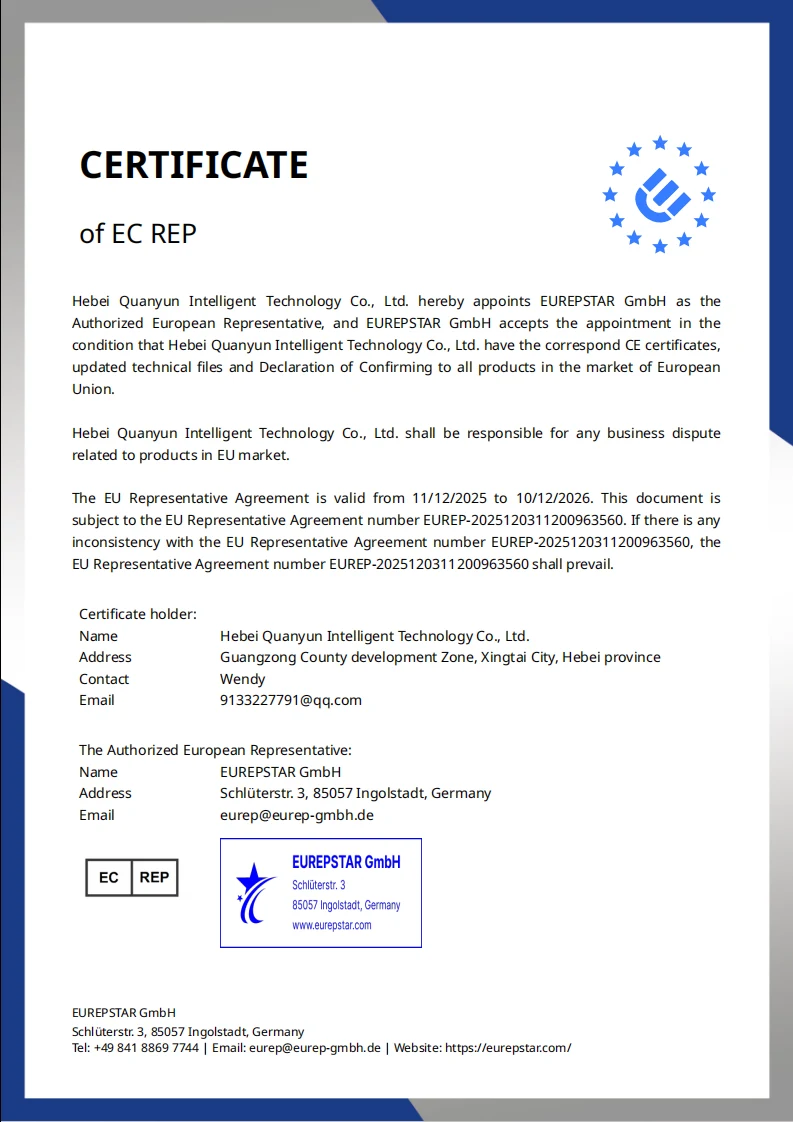 quanyun-european-authorized-representative-certificate European authorized representative certificate for Hebei Quanyun